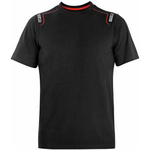 T-Shirt met Korte Mouwen Sparco Tech Stretch Trenton Zwart Maat XL