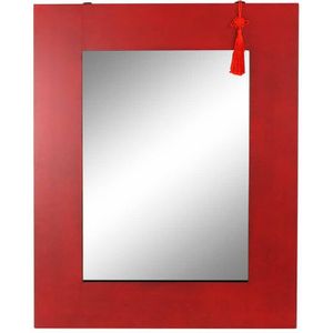 Wandspiegel DKD Home Decor Spiegel Spar Rood Zwart MDF (70 x 2 x 90 cm)