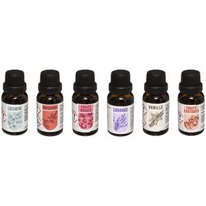 Atmosphera Geurolie flesjes mix-set van 6 stuks - Aromabrander flesjes van 15 ML - Geurbranders