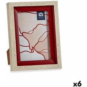 Fotolijsten Kristal Rood Hout Bruin Plastic (13,5 x 18,8 x 2 cm) (6 Stuks)