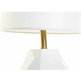 Bureaulamp DKD Home Decor Wit Polyester Metaal Keramisch 220 V Gouden 50 W (20 x 20 x 37 cm)