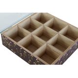 Box for Infusions DKD Home Decor Groen Mosterd Donkerbruin Metaal Kristal Hout MDF (4 Stuks)