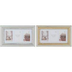Fotolijsten DKD Home Decor Luxury 46,5 x 2 x 28,5 cm Kristal Zilverkleurig Gouden polyestyreen Traditioneel (2 Stuks)
