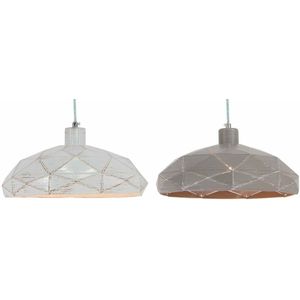Plafondlamp DKD Home Decor Grijs Metaal Wit 220 V 50 W 32 x 32 x 15 cm Stads (2 Stuks)