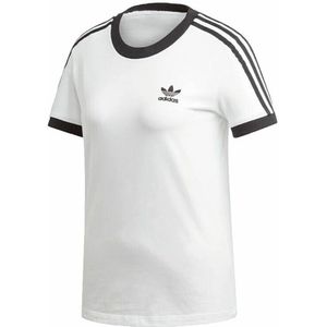 Dames-T-Shirt met Korte Mouwen Adidas 3 stripes Wit Maat 32