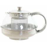 Theepot van glas en RVS 600 ml met filter/infuser en handvat