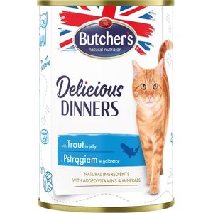 BUTCHER'S Delicious Dinners Stukjes met forel in gelei - nat kattenvoer - 400g