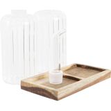 Olie en azijnset DKD Home Decor Natuurlijk Transparant Acacia Borosilicaatglas (14 x 7,5 x 21 cm) (250 ml)