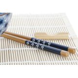 16-delige sushi serveer set aardewerk voor 4 personen blauw/wit - Sushi servies