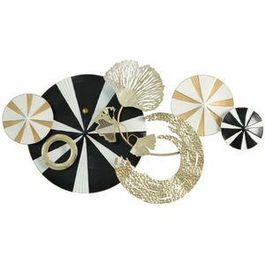 Wanddecoratie DKD Home Decor Zwart Gouden Metaal Modern (91 x 8,3 x 49,5 cm)