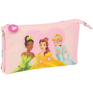 Pennenetui met 2 vakken Princesses Disney Summer adventures Roze 22 x 12 x 3 cm