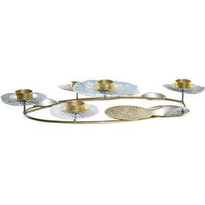 Kroonkandelaar DKD Home Decor Spiegel Gouden Metaal Munt Waterlelie (54 x 33 x 8 cm)