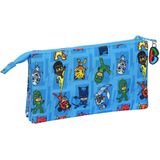 Pennenetui met 3 vakken PJ Masks Blauw 22 x 12 x 3 cm