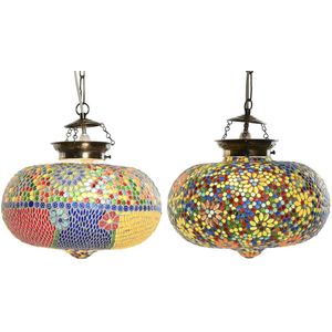 Plafondlamp DKD Home Decor 32 x 32 x 26 cm Kristal Multicolour 25 W (2 Stuks)