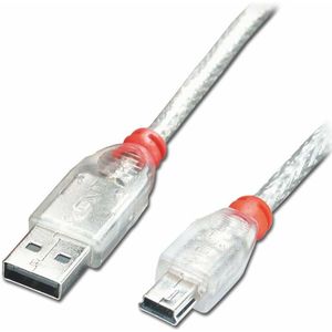 Kabel USB 2.0a naar Mini USB B LINDY 41780 20 cm Transparant