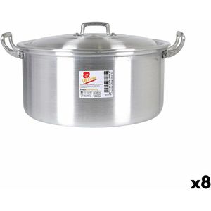 Kookpot met Deksel Aluminium 31,3 x 26,5 x 13,5 cm (8 Stuks)
