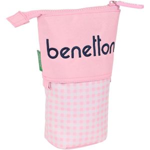 Potloodetui Benetton Vichy Roze (8 x 19 x 6 cm)