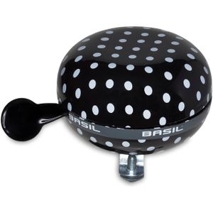 Fietsbel Basil Polkadot ø80mm - zwart / wit