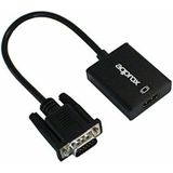 Adapter VGA naar HDMI met Audio approx! APPC25 3,5 mm Micro USB 20 cm 720p/1080i/1080p Zwart