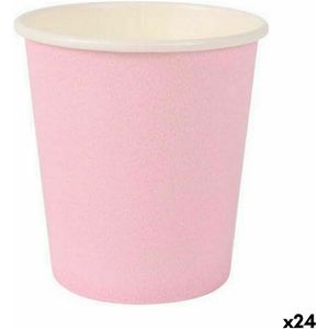 Glazenset Algon Wegwerp Karton Roze 20 Onderdelen 120 ml (24 Stuks)