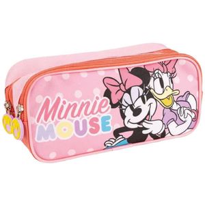 Pennenetui met 2 vakken Minnie Mouse Roze 22,5 x 8 x 10 cm