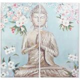 Schilderij DKD Home Decor CU-181694 Canvas Boeddha Orientaals (140 x 3 x 140 cm) (2 pcs)