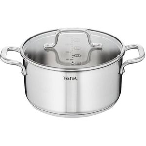 Tefal Virtuoso Kookpan + Glazen Deksel 24 cm Zilver