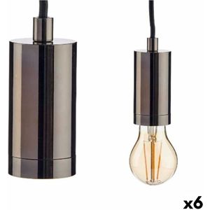 Plafondlamp Zwart Metaal 60 W (6 Stuks)