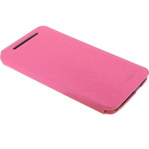 Rock Big City Leather Side Flip Case HTC One Rose Red