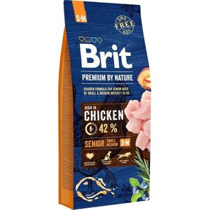 BRIT Premium by Nature Senior Small&Medium Chicken - droog hondenvoer - 15 kg