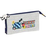 Pennenetui met 3 vakken Mickey Mouse Clubhouse Only one Marineblauw 22 x 12 x 3 cm