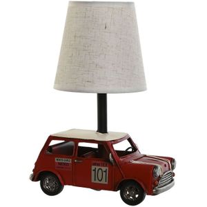 Bureaulamp Home ESPRIT Wit Rood Linnen Metaal 20 x 14 x 27 cm