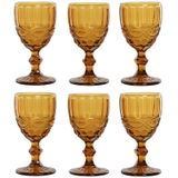 Set van bekers Home ESPRIT Amber Kristal 240 ml (6 Stuks)