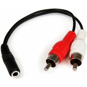 Kabel Audio Jack (3,5 mm) naar 2 RCA Startech MUFMRCA  Zwart 0,15 m