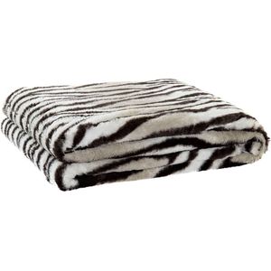 Fleece deken tijger strepen dierenprint 150 x 200 cm - Woondecoratie plaids/dekentjes met dierenprint