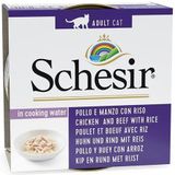 SCHESIR in cooking water Chicken and beef with rice - nat kattenvoer - 85 g