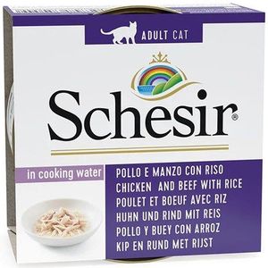 SCHESIR in cooking water Chicken and beef with rice - nat kattenvoer - 85 g