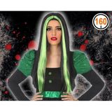 Halloween pruik 118189 (60 cm) Wit Zwart Groen Kleur Groen