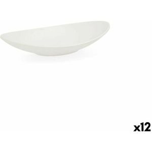 Diep bord Quid Select Ovalen Wit Plastic 18 x 10,5 x 3 cm (12 Stuks)