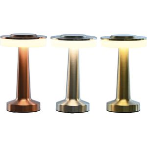 Bureaulamp Home ESPRIT Koper Gouden Zilverkleurig 12 x 12 x 20 cm (3 Stuks)