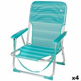 Strandstoel Aktive Turkoois 44 x 72 x 35 cm Aluminium Opvouwbaar (4 Stuks)