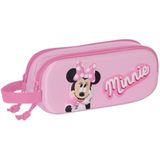Pennenetui met 2 vakken Minnie Mouse 3D Roze 21 x 8 x 6 cm