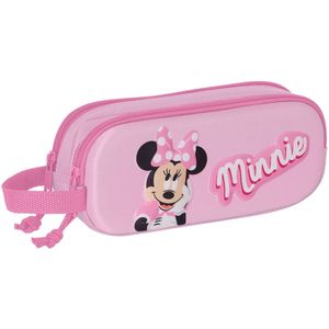 Pennenetui met 2 vakken Minnie Mouse 3D Roze 21 x 8 x 6 cm