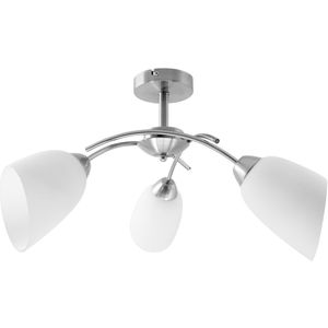 Plafondlamp Activejet NIKITA 3P Nikiel Wit Nikkel Metaal Glas 120 W