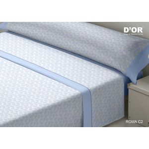 Set beddengoed D'Or ROMA Blauw Bed van 150 Franela