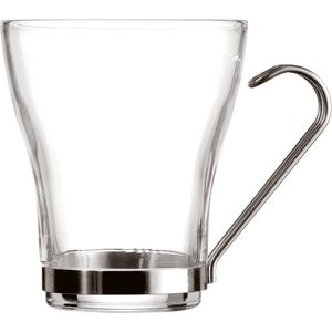 Set van koffiekopjes Quid Transparant Staal Glas (250 ml) (3 Stuks)