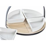 Set voor voorgerechtjes DKD Home Decor Metaal Bamboe Keramiek Loft (21,5 x 21,5 x 14 cm) (5 Onderdelen)