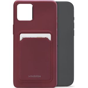 Mobilize Rubber Gelly Card Case Apple iPhone 15 Plus Matt Bordeaux