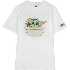 T-Shirt met Korte Mouwen voor kinderen The Mandalorian Wit Maat XS